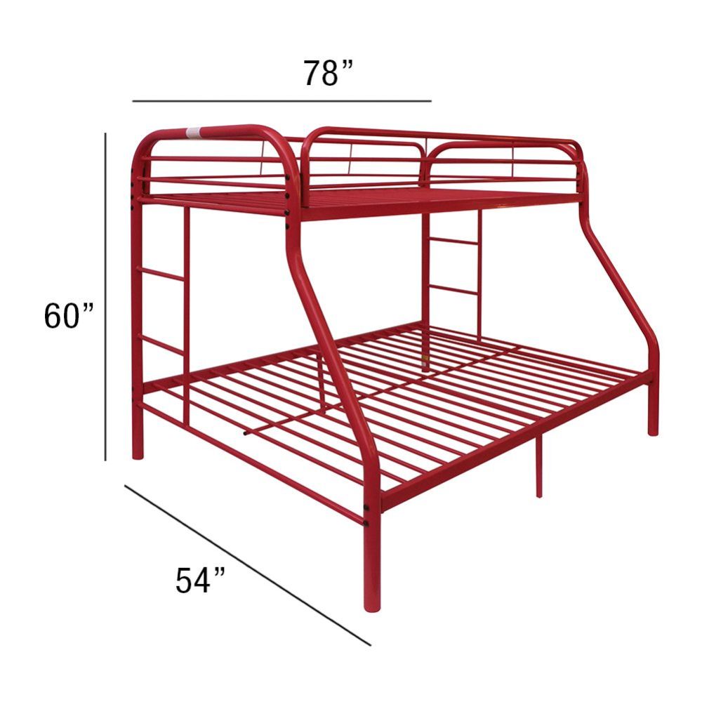 ACME Tritan Red Bunk Bed  (Twin | Full)  Model 02053RD
