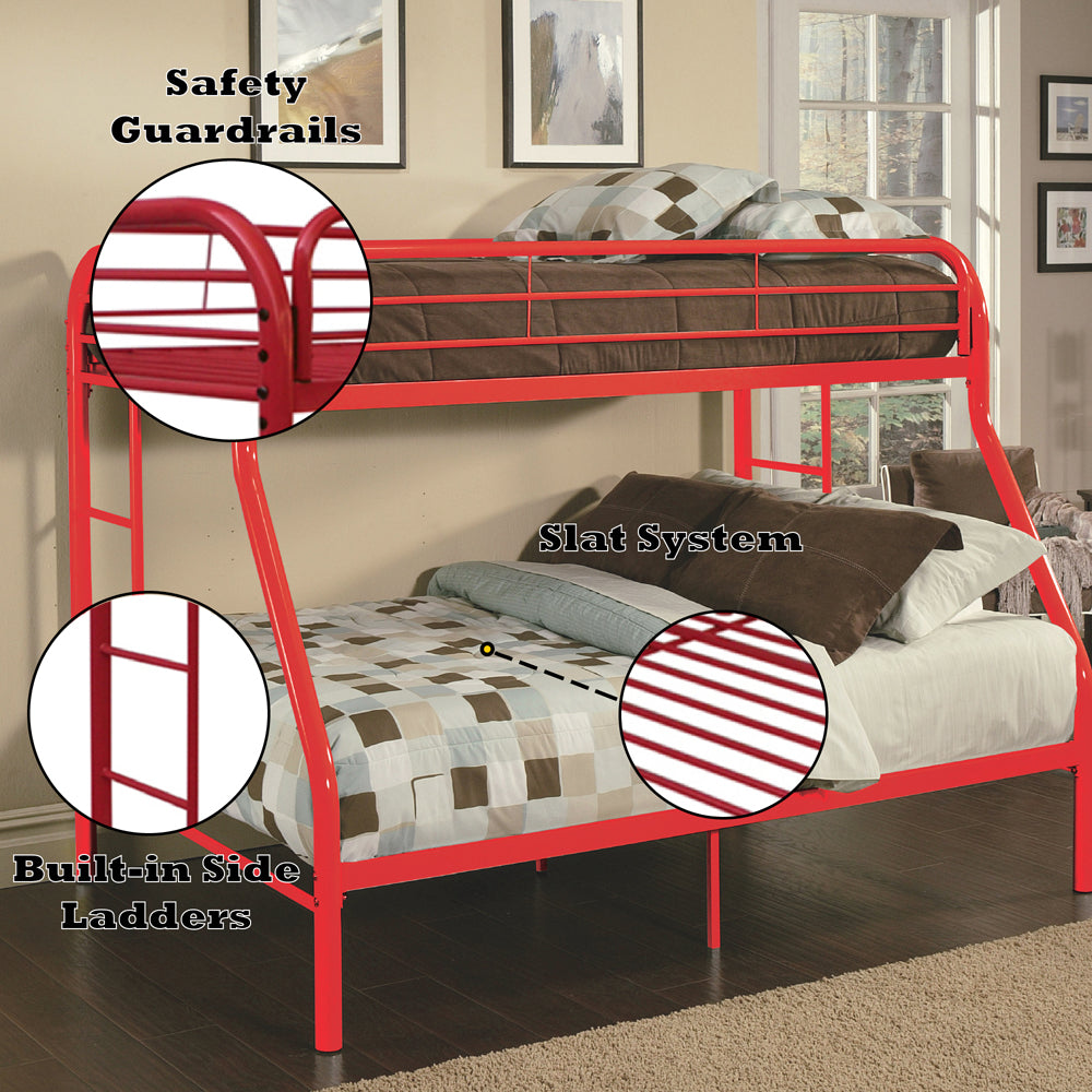 ACME Tritan Red Bunk Bed  (Twin | Full)  Model 02053RD