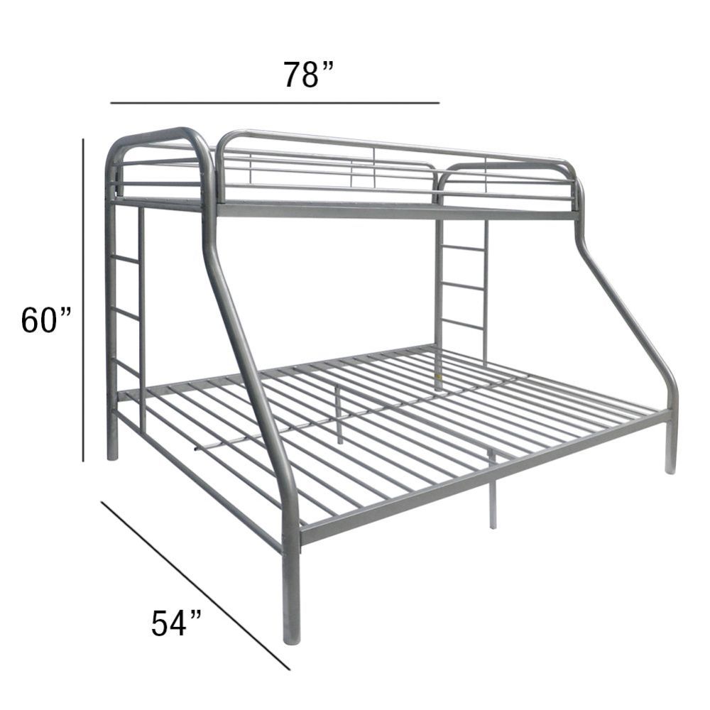 ACME Tritan Silver Bunk Bed  (Twin | Full)  Model 02053SI