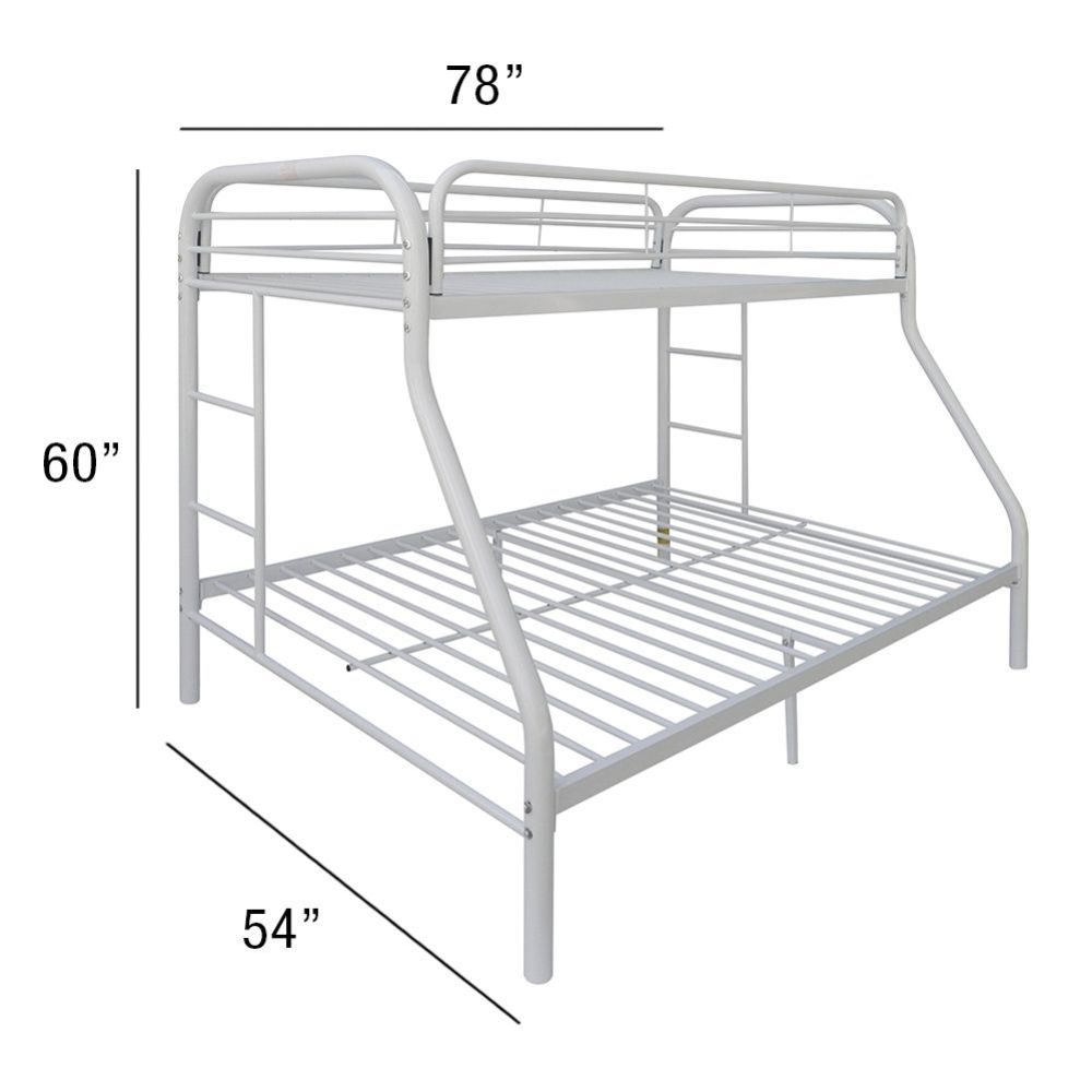 ACME Tritan White Bunk Bed  (Twin | Full)  Model 02053WH