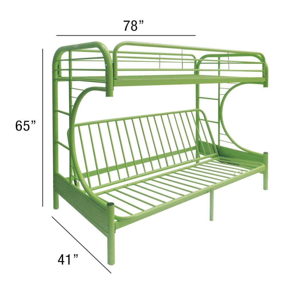 ACME Eclipse Green Futon Bunk Bed  (Twin | Full)  Model 02091W-GR