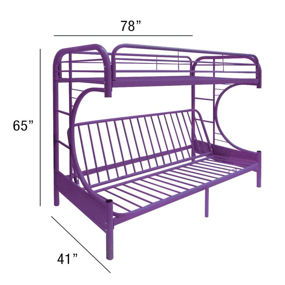 ACME Eclipse Purple Futon Bunk Bed  (Twin | Full)  Model 02091W-PU