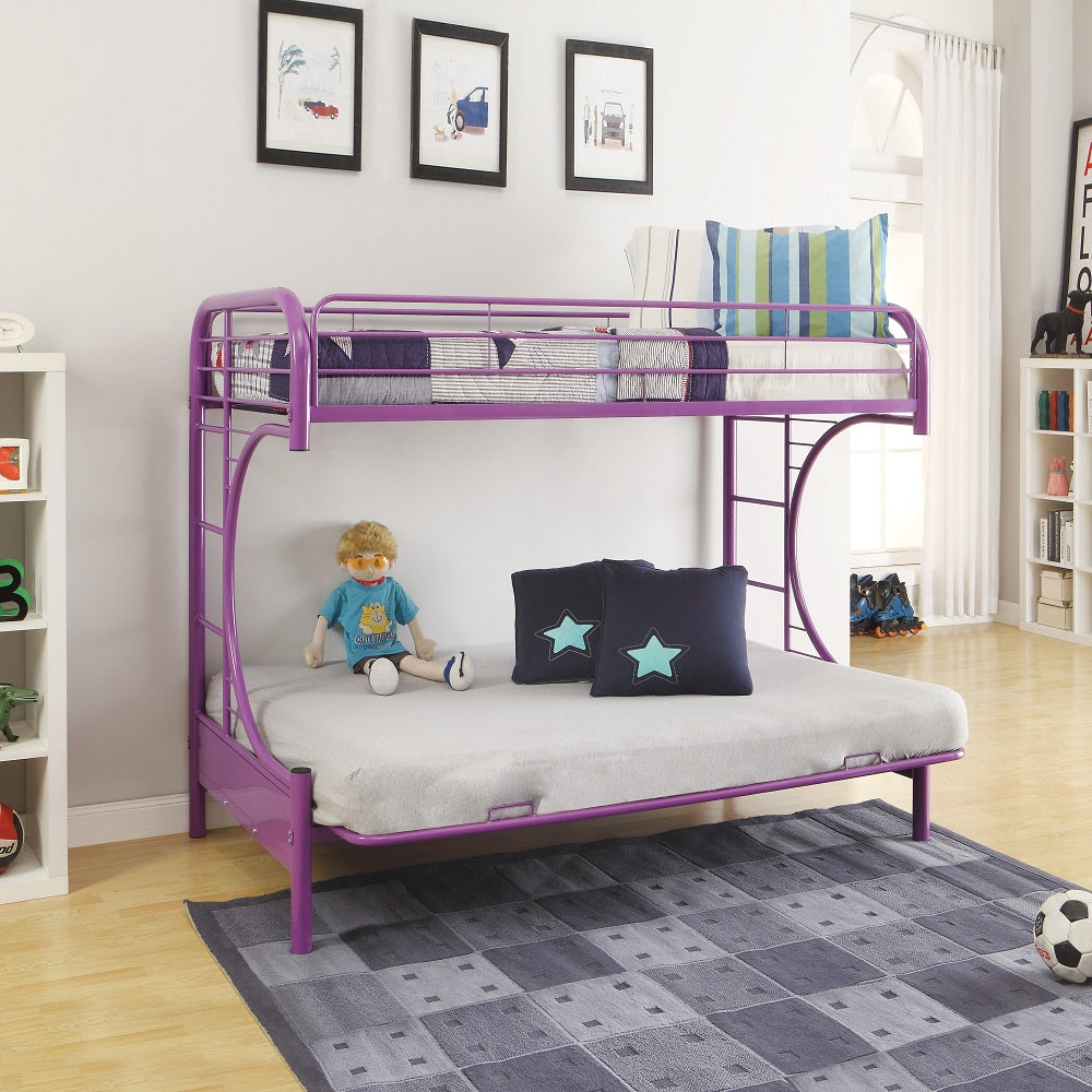 ACME Eclipse Purple Futon Bunk Bed  (Twin | Full)  Model 02091W-PU