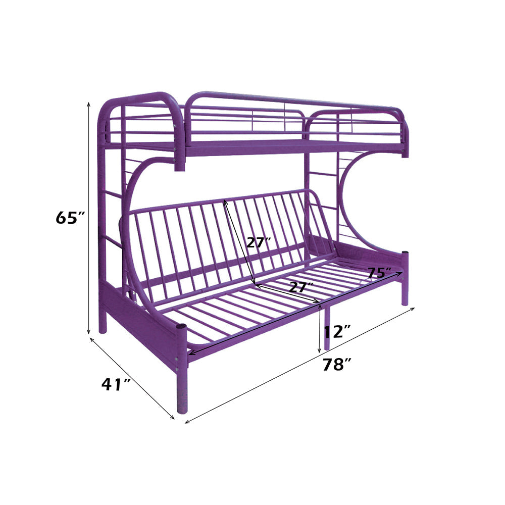ACME Eclipse Purple Futon Bunk Bed  (Twin | Full)  Model 02091W-PU