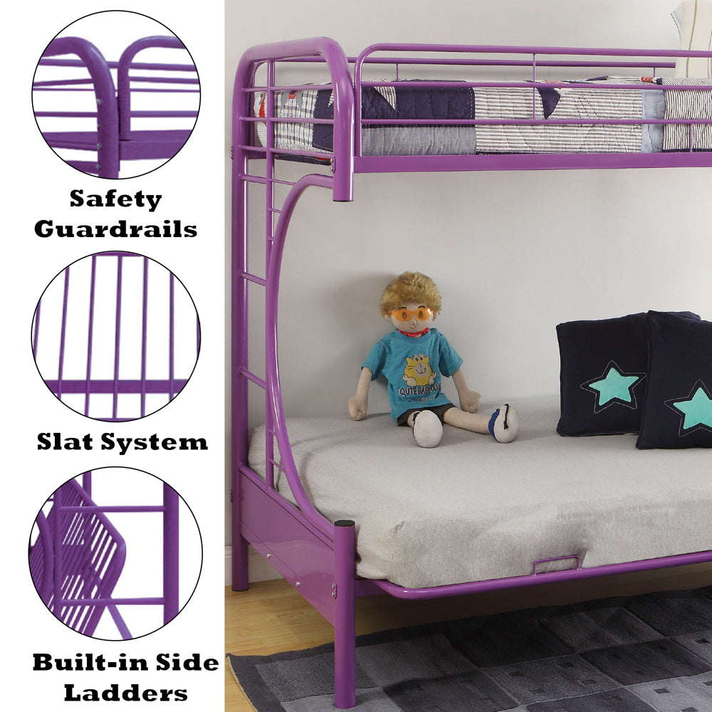 ACME Eclipse Purple Futon Bunk Bed  (Twin | Full)  Model 02091W-PU