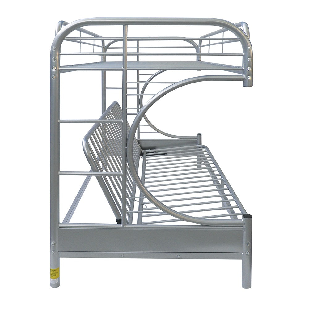 ACME Eclipse Silver Futon Bunk Bed  (Twin | Full)  Model 02091W-SI
