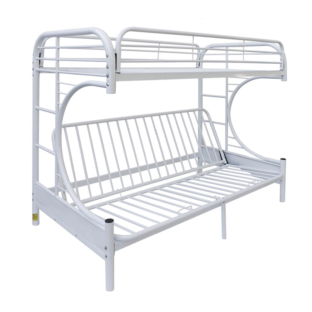 ACME Eclipse White Futon Bunk Bed  (Twin | Full)  Model 02091W-W