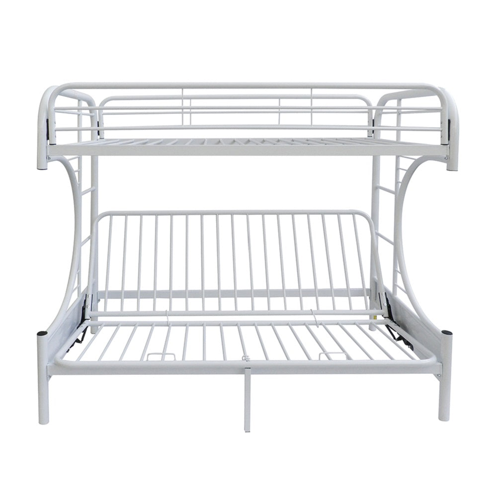 ACME Eclipse White Futon Bunk Bed  (Twin | Full)  Model 02091W-W