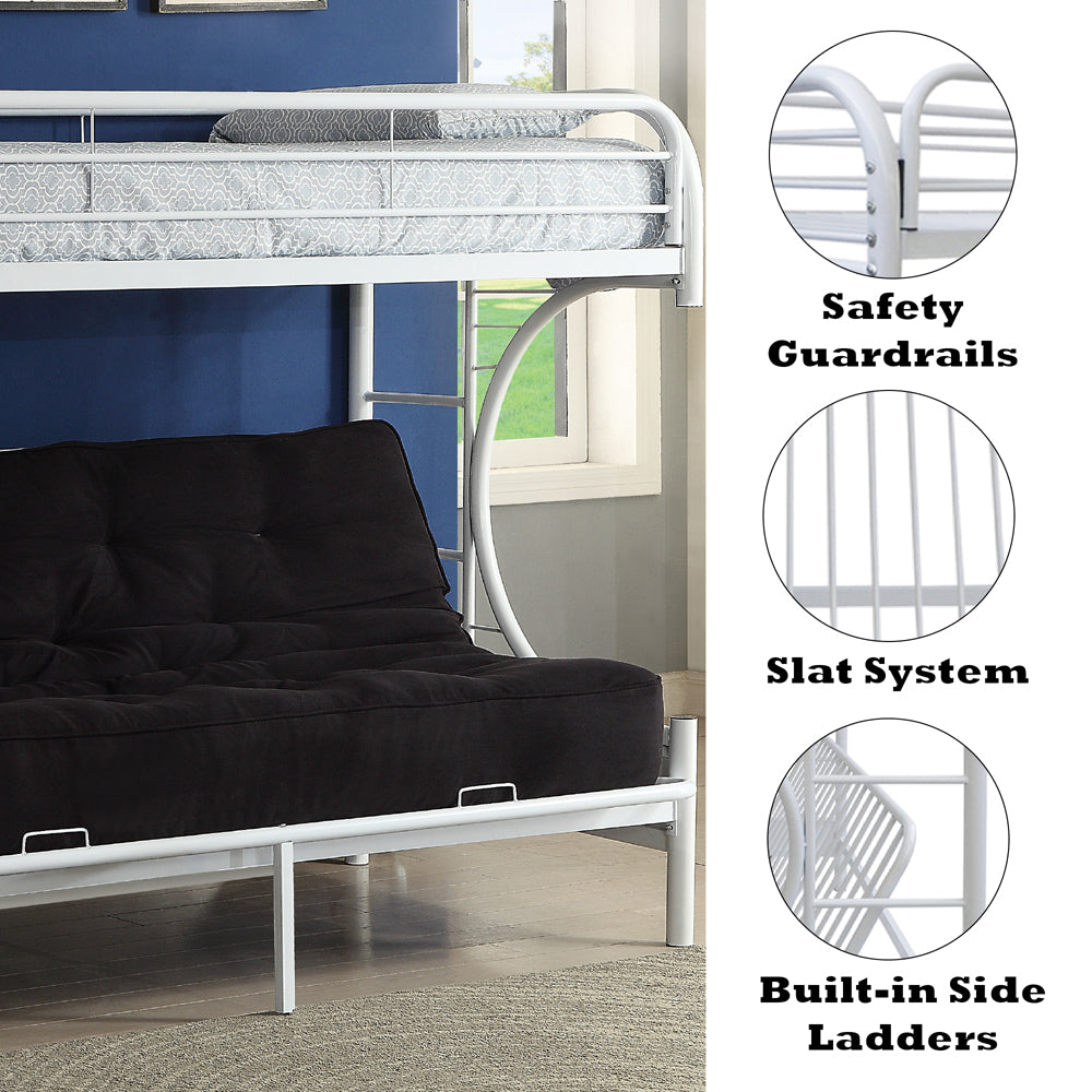 ACME Eclipse White Futon Bunk Bed  (Twin | Full)  Model 02091W-W