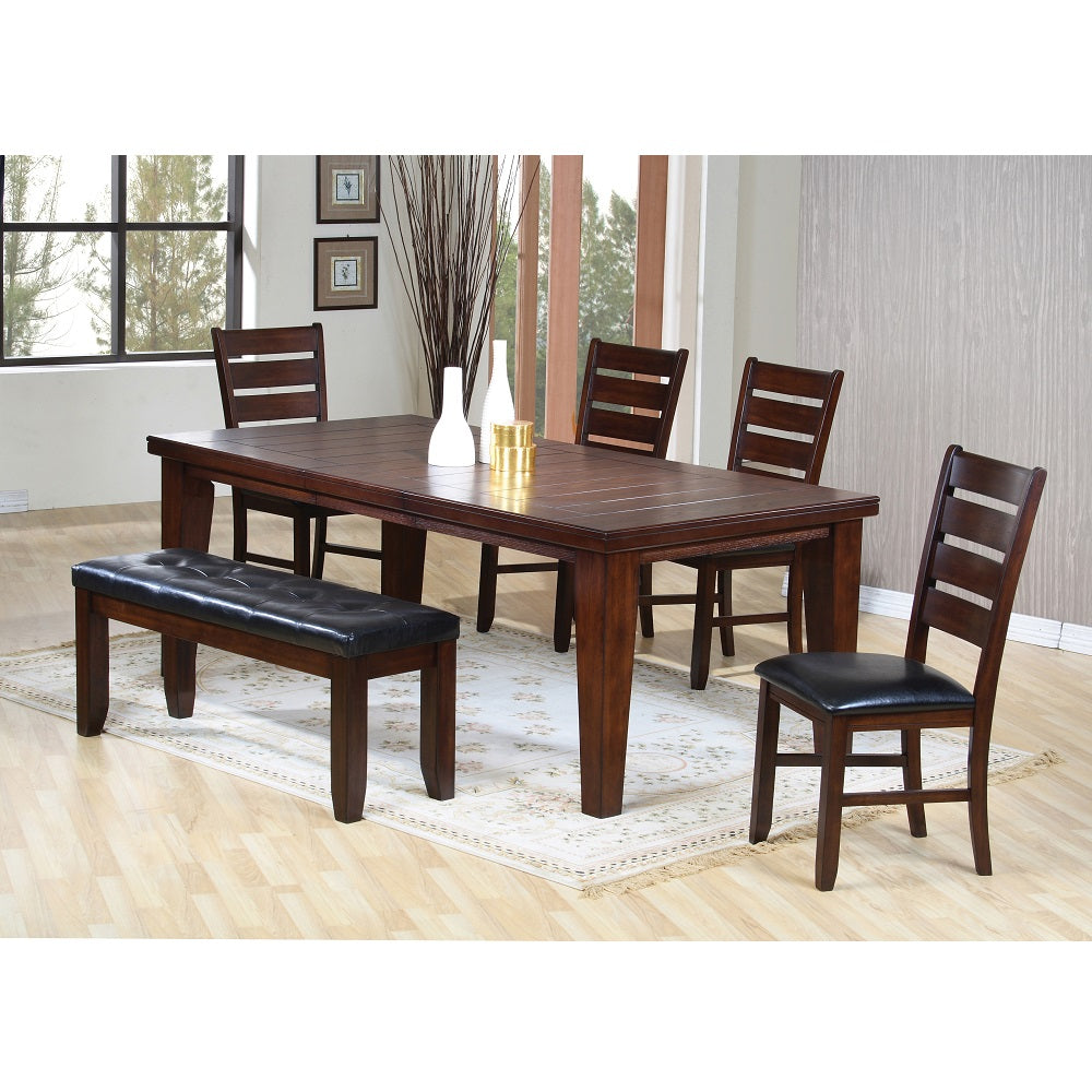 ACME Urbana Black Synthetic Leather & Cherry Bench Model 04625