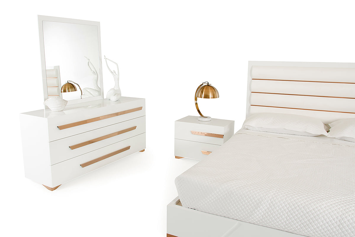 Nova Domus Juliet Italian Modern White & Rosegold Dresser Model VGACJULIET-DSR