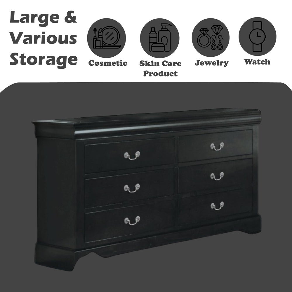 ACME Louis Philippe III Black Dresser Model 19505