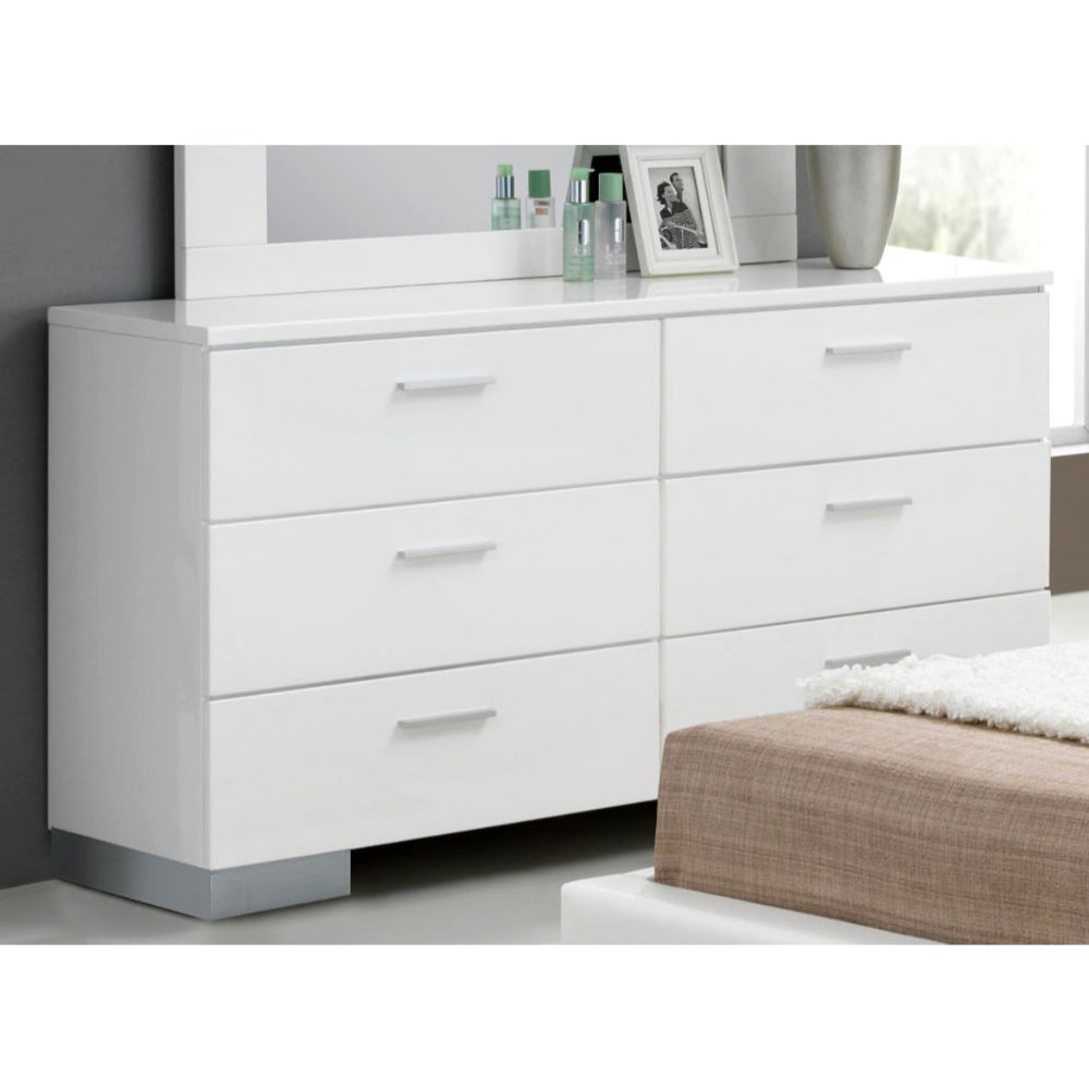 ACME Lorimar White & Chrome Leg Dresser Model 22635