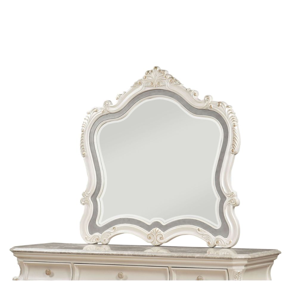 ACME Chantelle Pearl White Mirror Model 23544