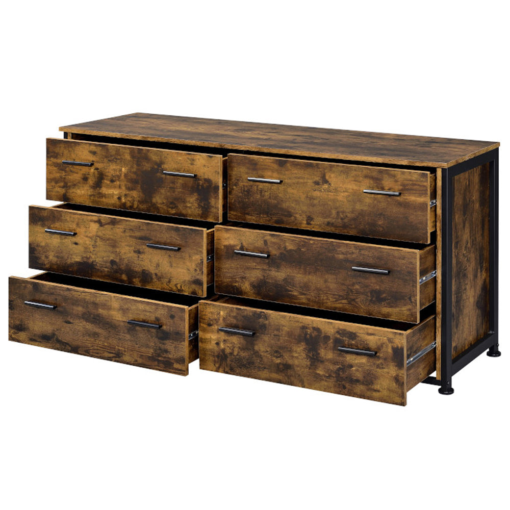 ACME Juvanth Rustic Oak & Black Dresser Model 24265