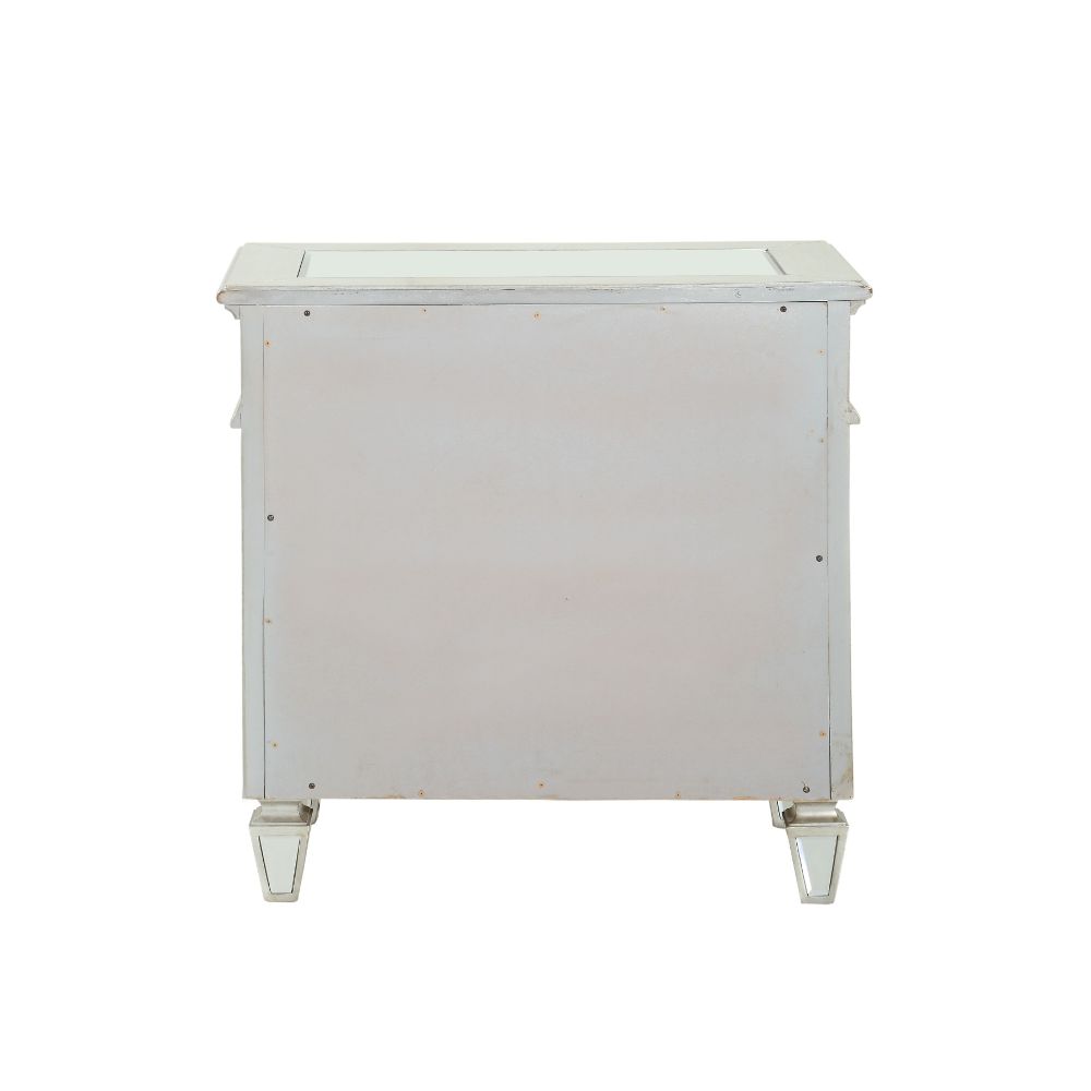 ACME Varian Mirrored & Sliver Nightstand Model 26153