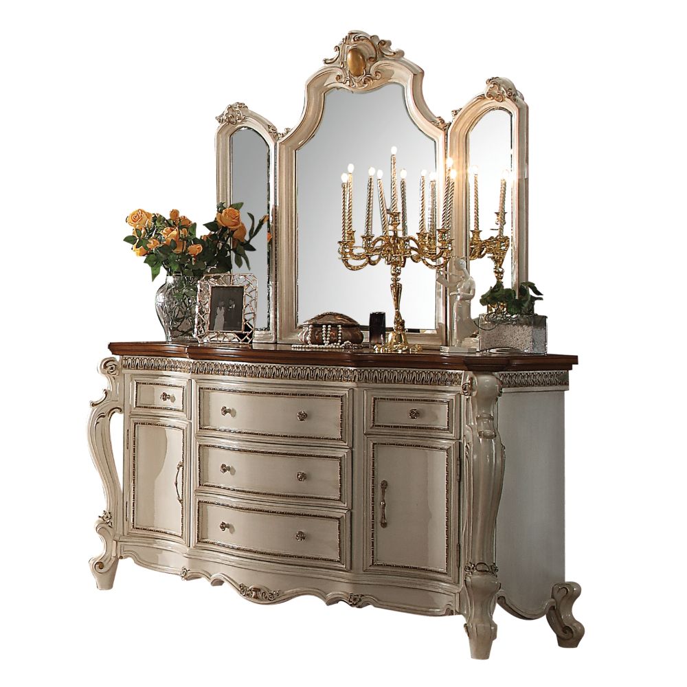 ACME Picardy Antique Pearl & Cherry Oak Dresser Model 26905