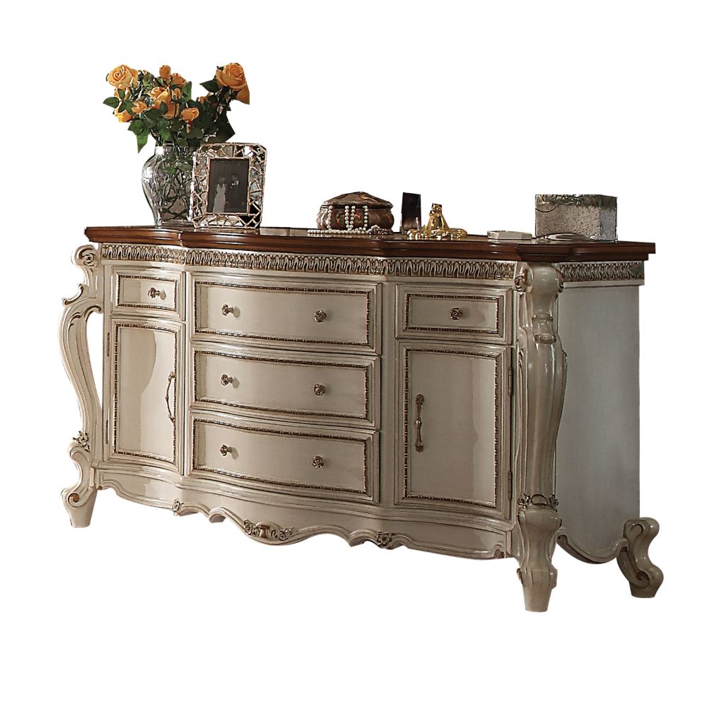 ACME Picardy Antique Pearl & Cherry Oak Dresser Model 26905