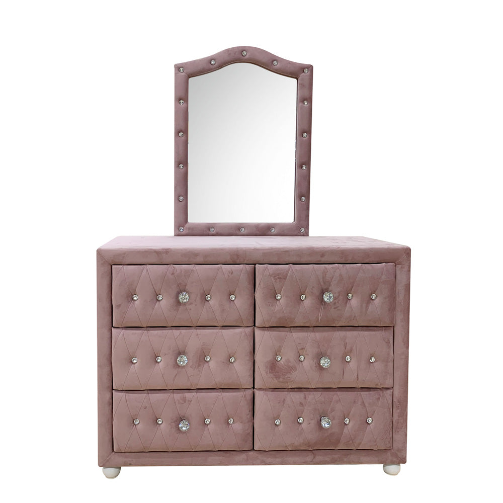 ACME Reggie Pink Fabric Dresser Model 30825