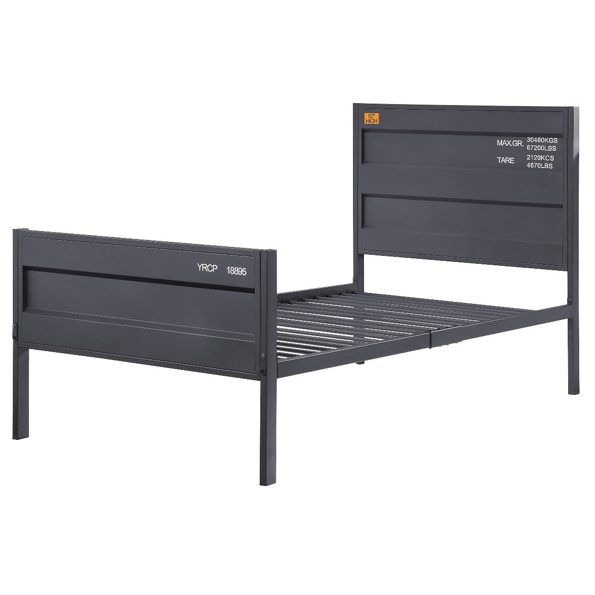 ACME Cargo Gunmetal Twin Bed Model 35920T