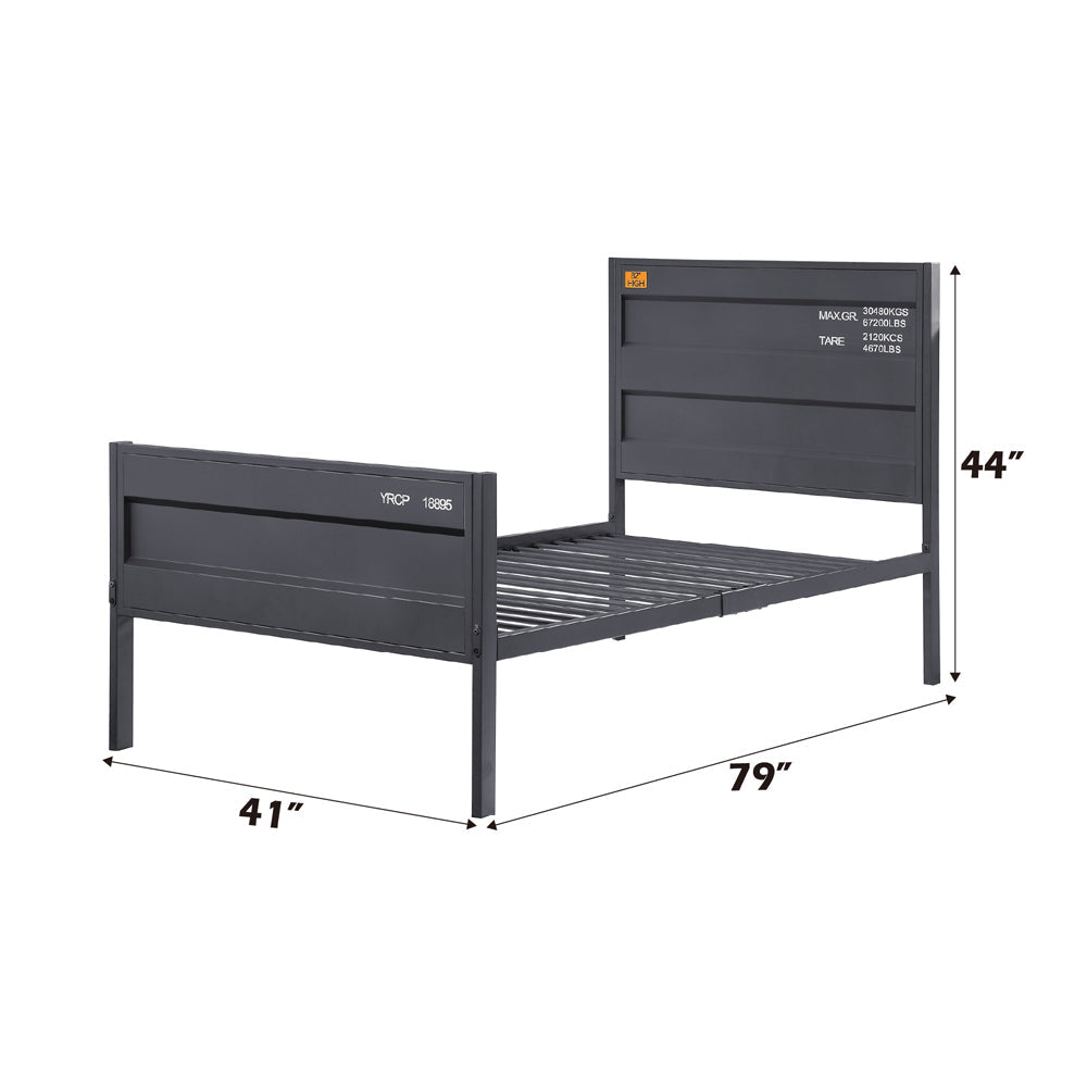 ACME Cargo Gunmetal Twin Bed Model 35920T
