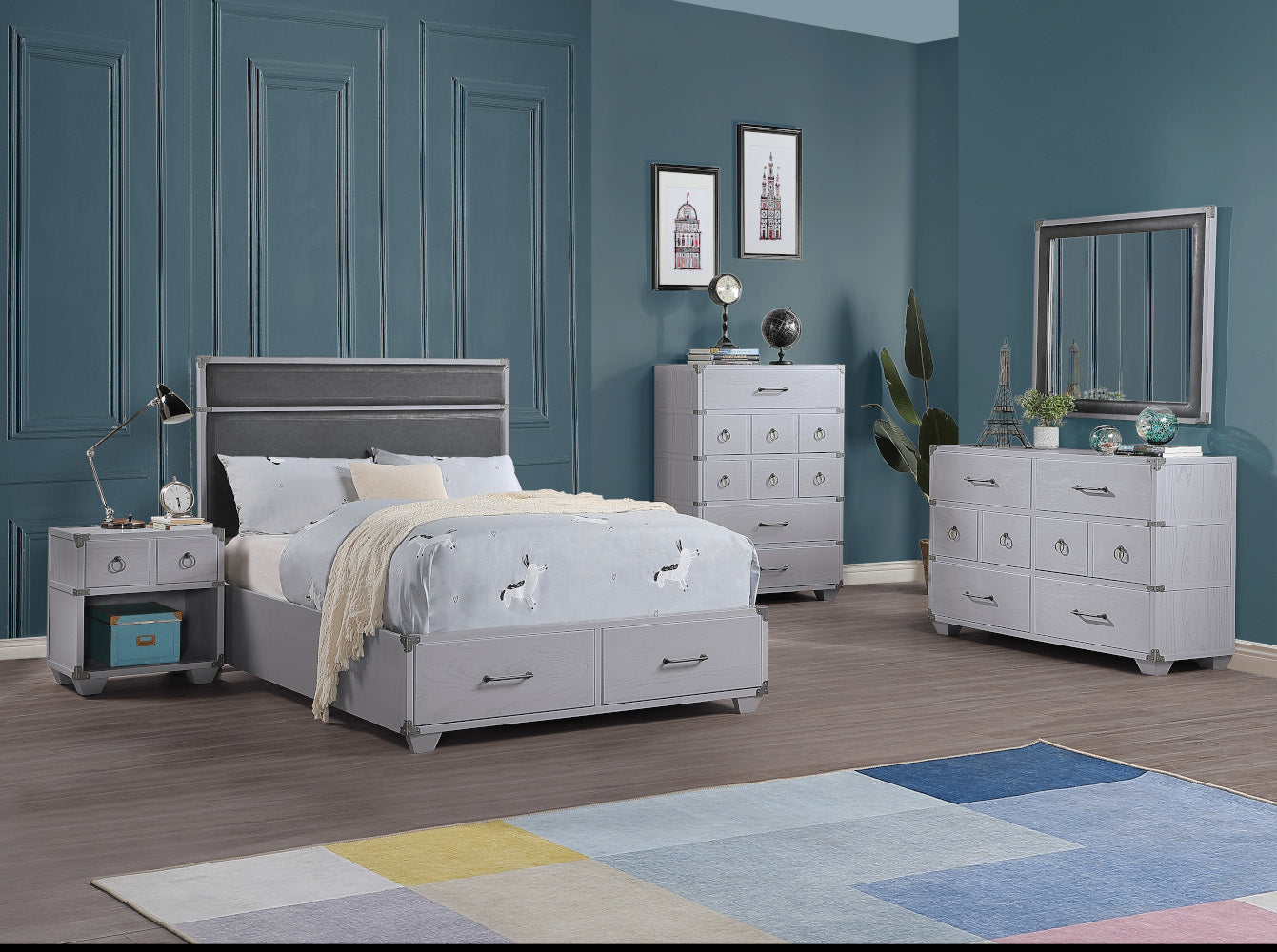 ACME Orchest Gray Nightstand Model 36128