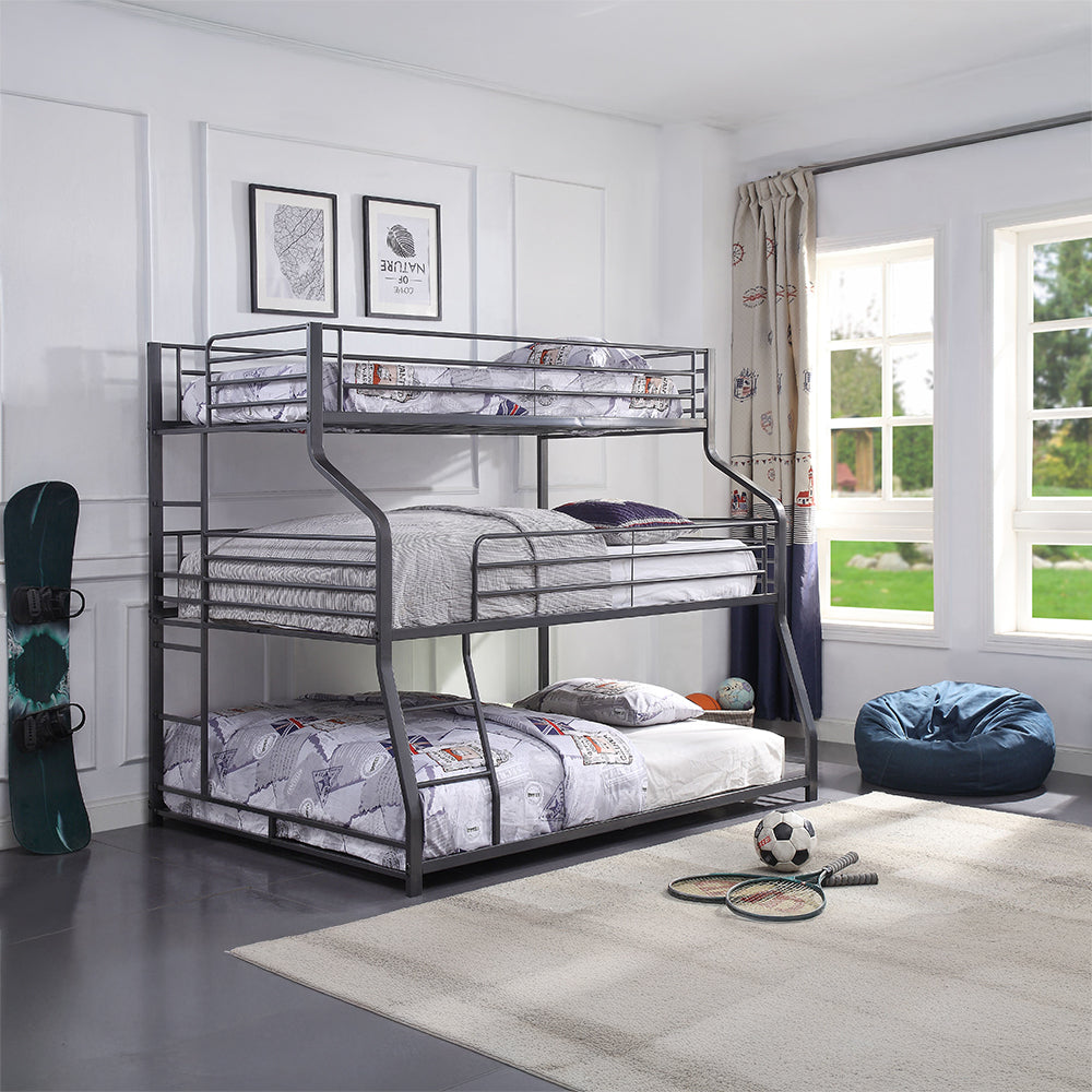 ACME Caius II Gunmetal Triple Bunk Bed (T/F/Q) Model 37450