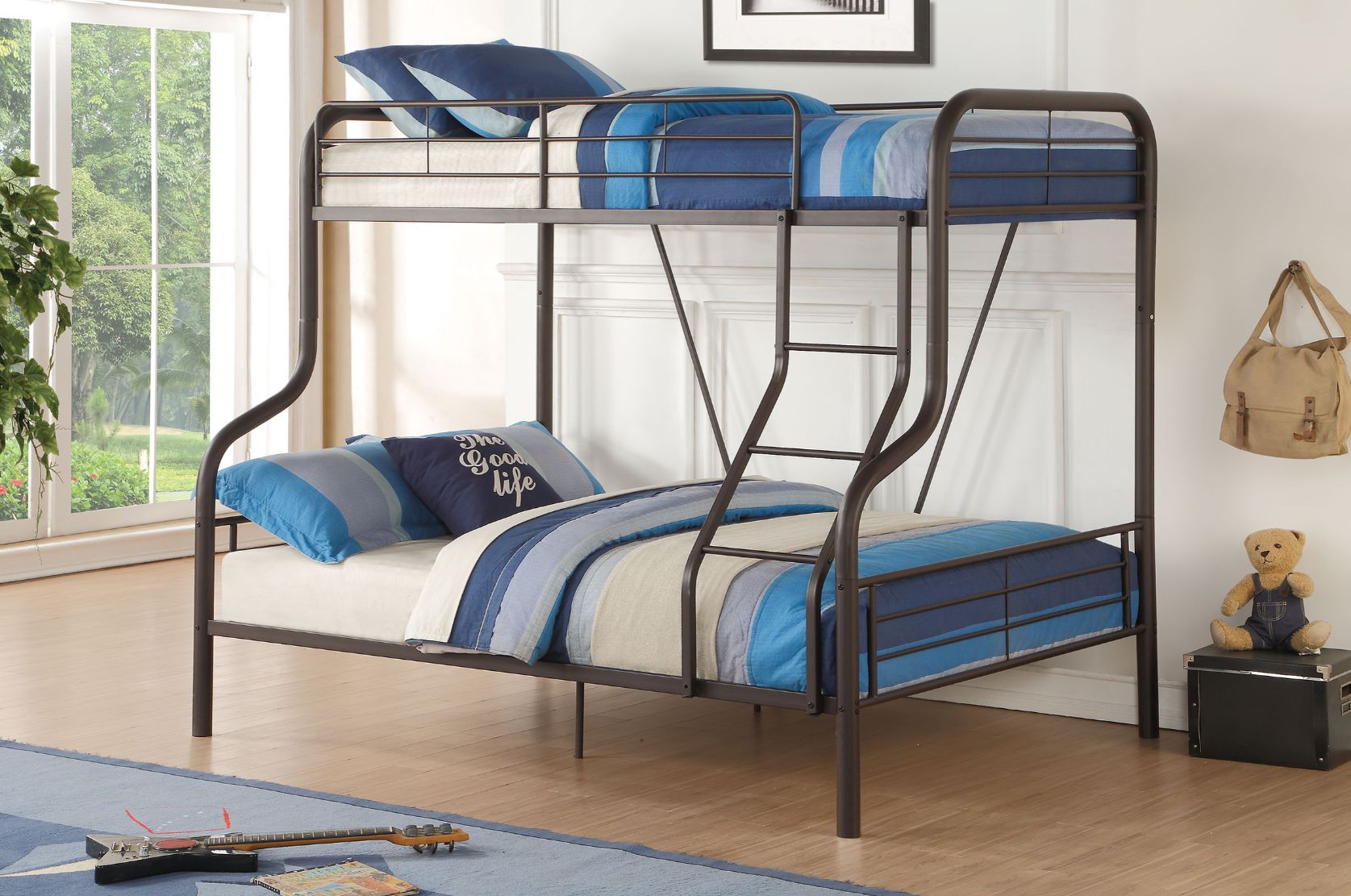 ACME Cairo Sandy Black Bunk Bed  (Twin | Full)  Model 37610