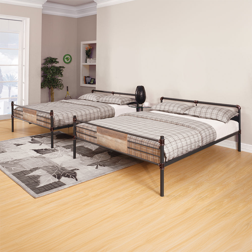 ACME Brantley Sandy Black & Dark Bronze  Hand Brushed  Bunk Bed (Q/Q) Model 37720