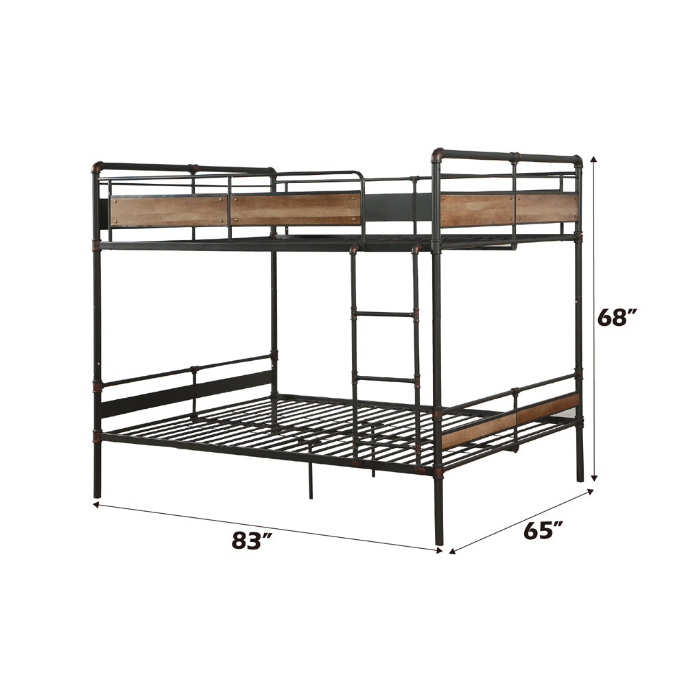 ACME Brantley II Sandy Black & Dark Bronze  Hand Brushed  Bunk Bed (Q/Q) Model 37730