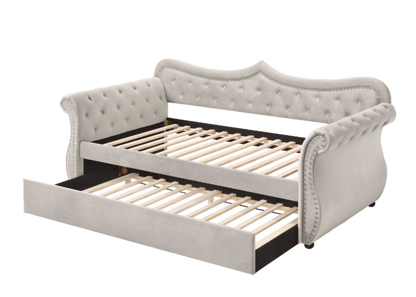 ACME Adkins Beige Linen Daybed with Trundle (Twin) Model 39430