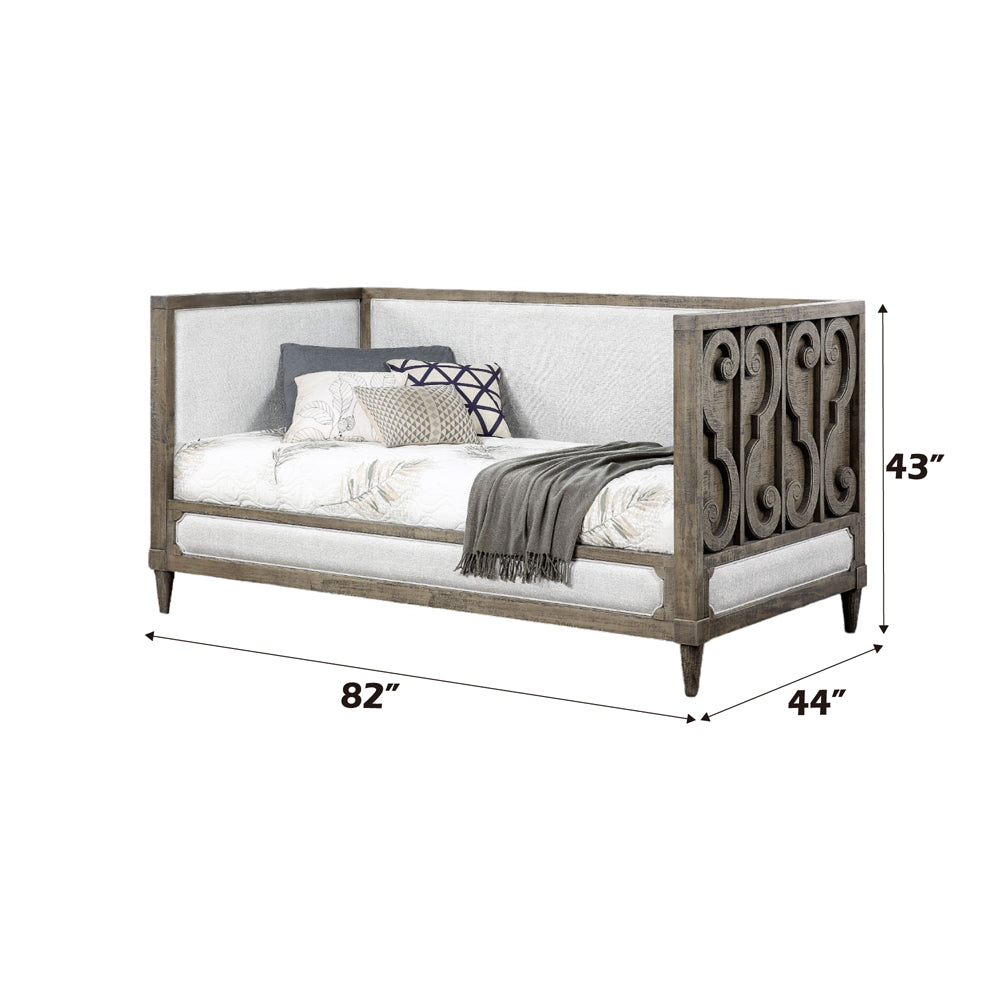 ACME Artesia Tan Fabric & Salvaged Natural Daybed (Twin) Model 39710