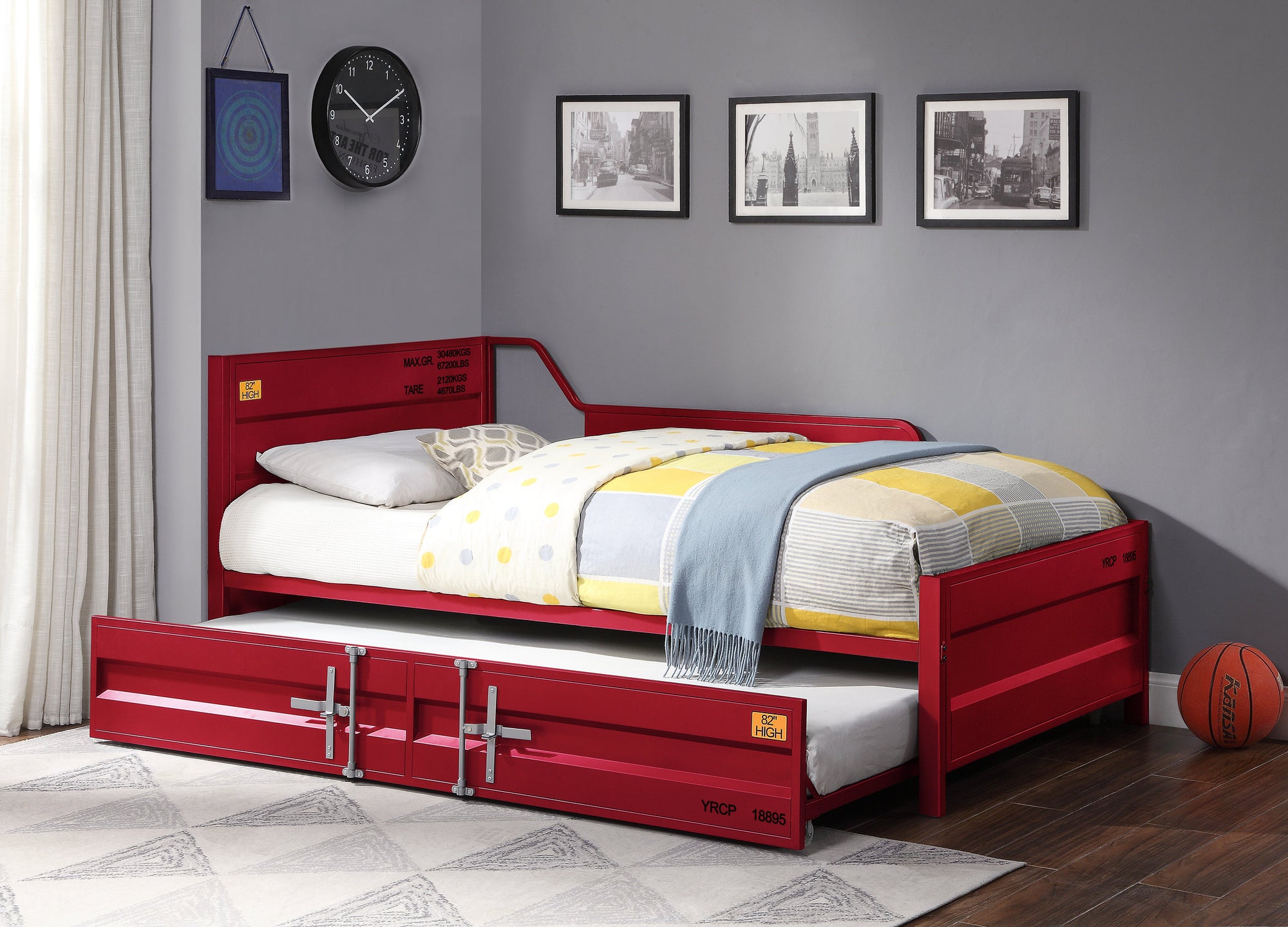 ACME Cargo Red Daybed with Trundle (Twin) Model 39895