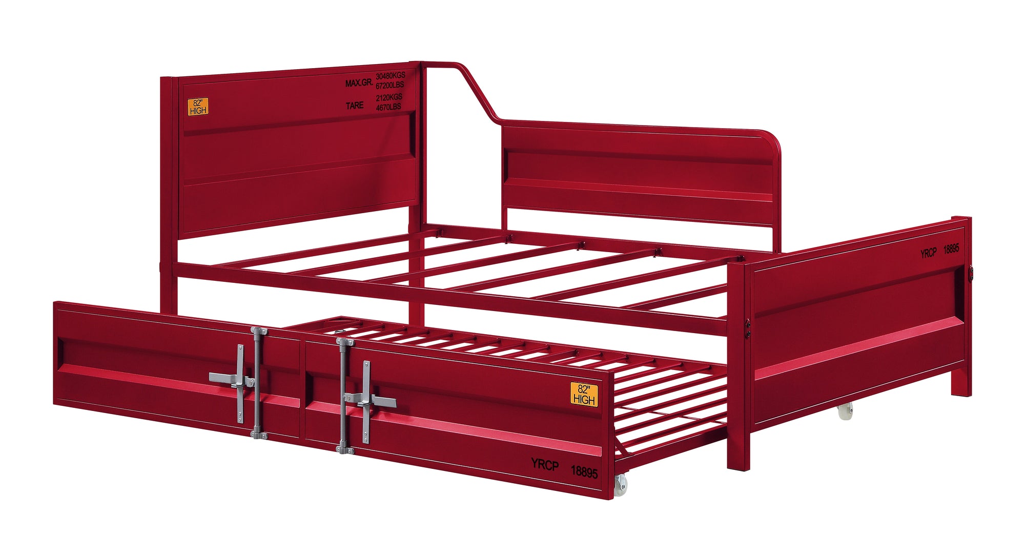 ACME Cargo Red Daybed with Trundle (Twin) Model 39895