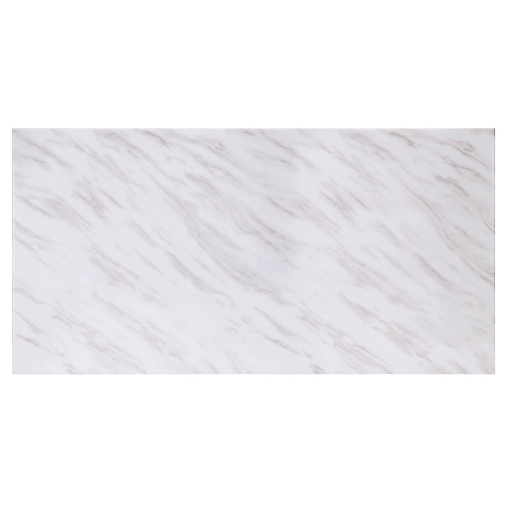 ACME Zander White Engineered Stone & Mirrored Silver Dining Table Model 68250