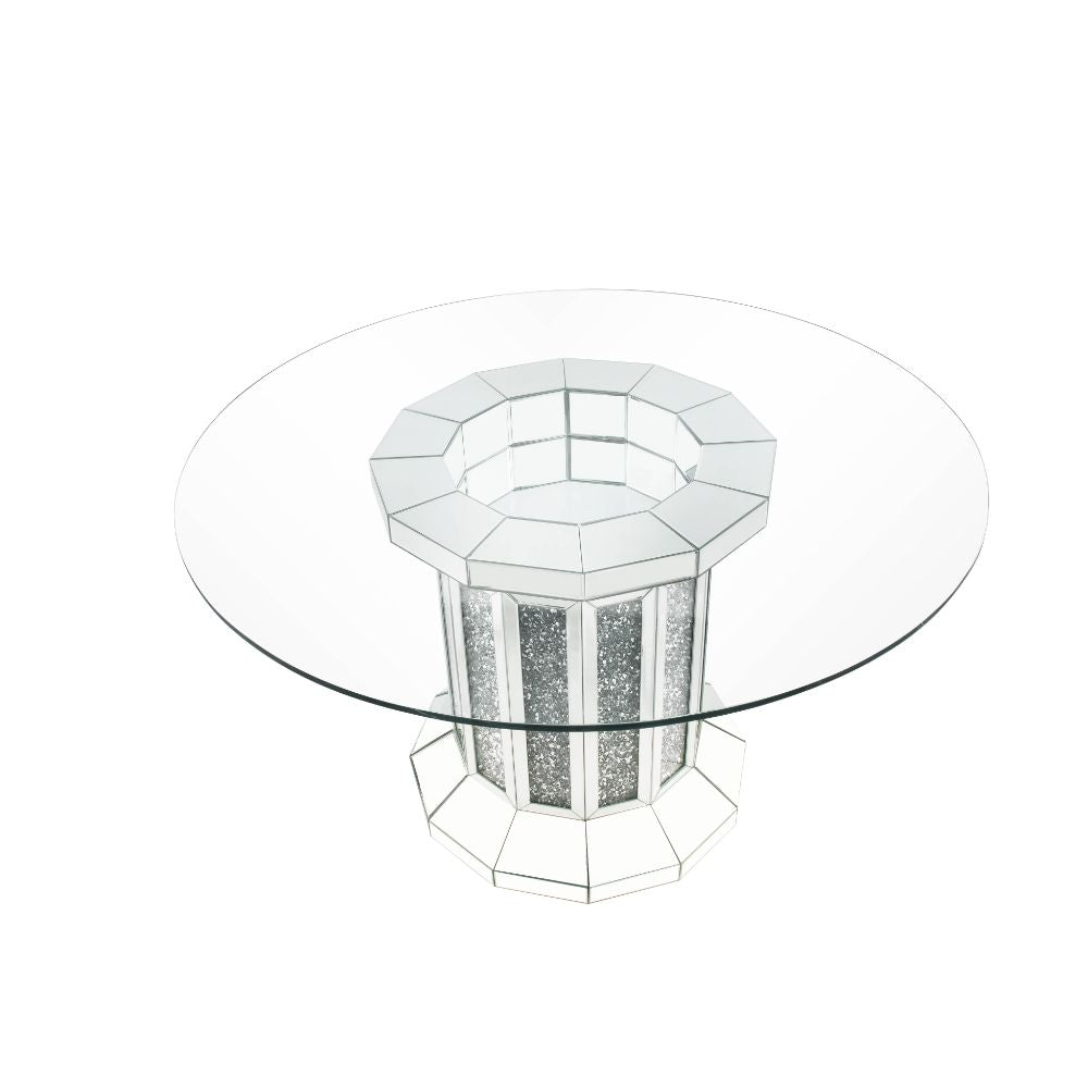 ACME Noralie Mirrored & Faux Diamonds Dining Table Model 72140