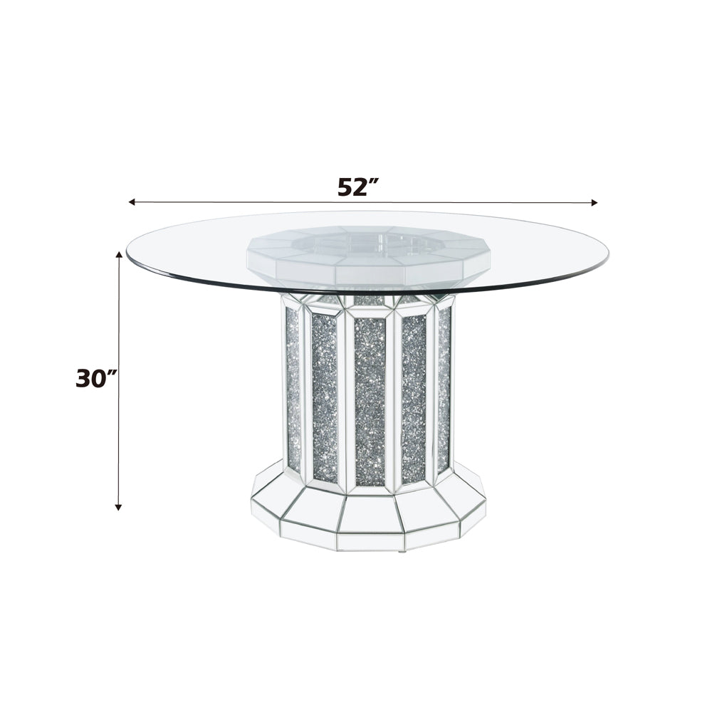 ACME Noralie Mirrored & Faux Diamonds Dining Table Model 72140