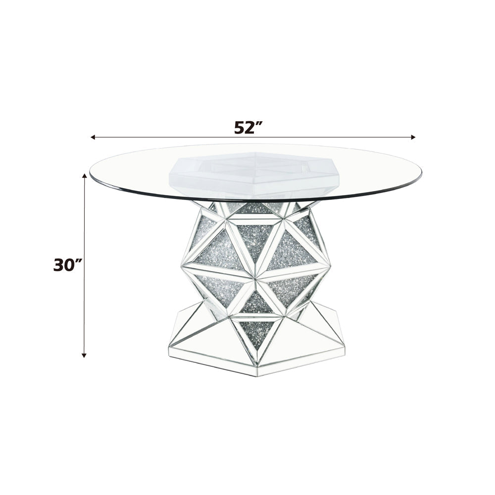 ACME Noralie Mirrored & Faux Diamonds Dining Table Model 72145
