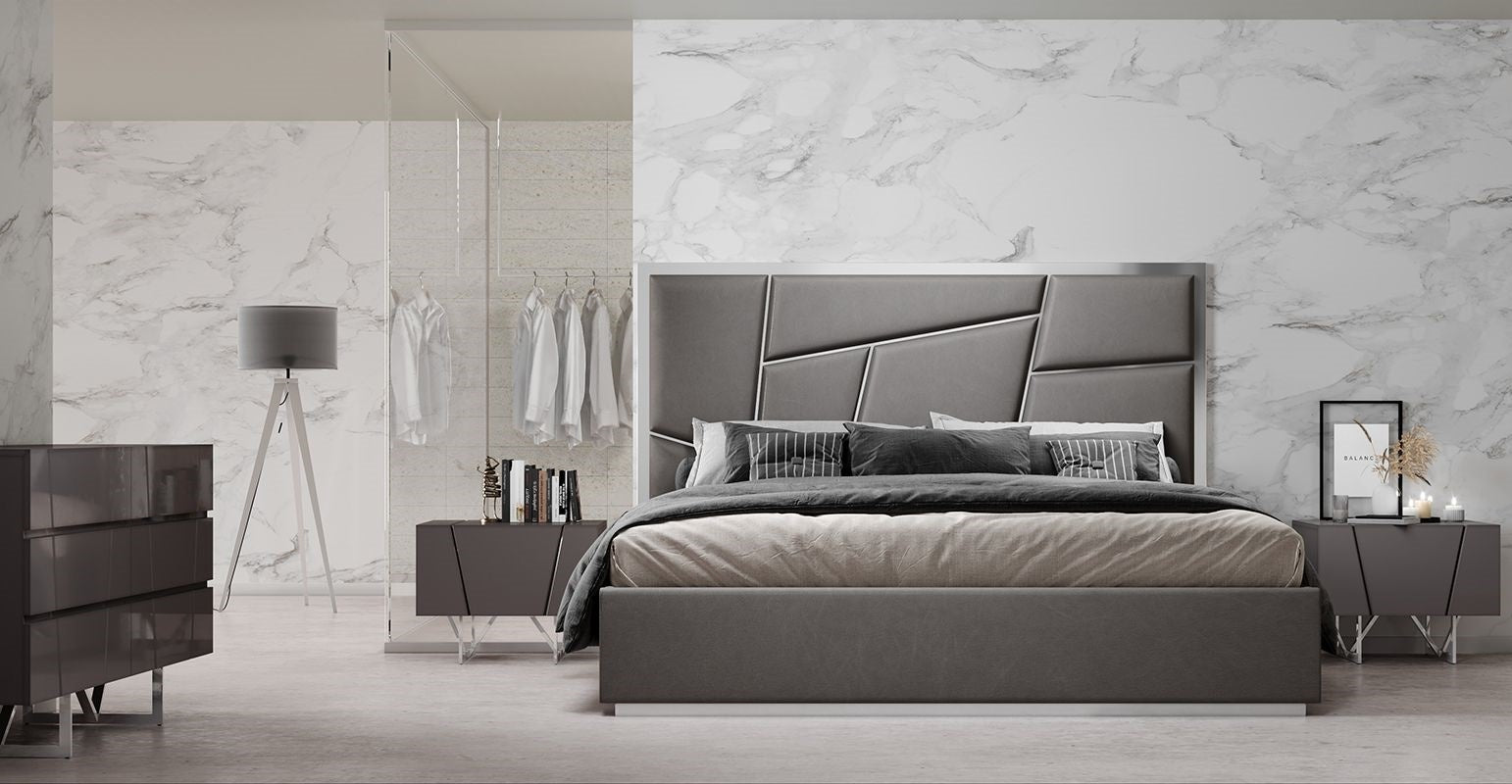 Modrest Chrysler Modern Grey Bedroom Set Model VGVCBD8978-SET-GRY
