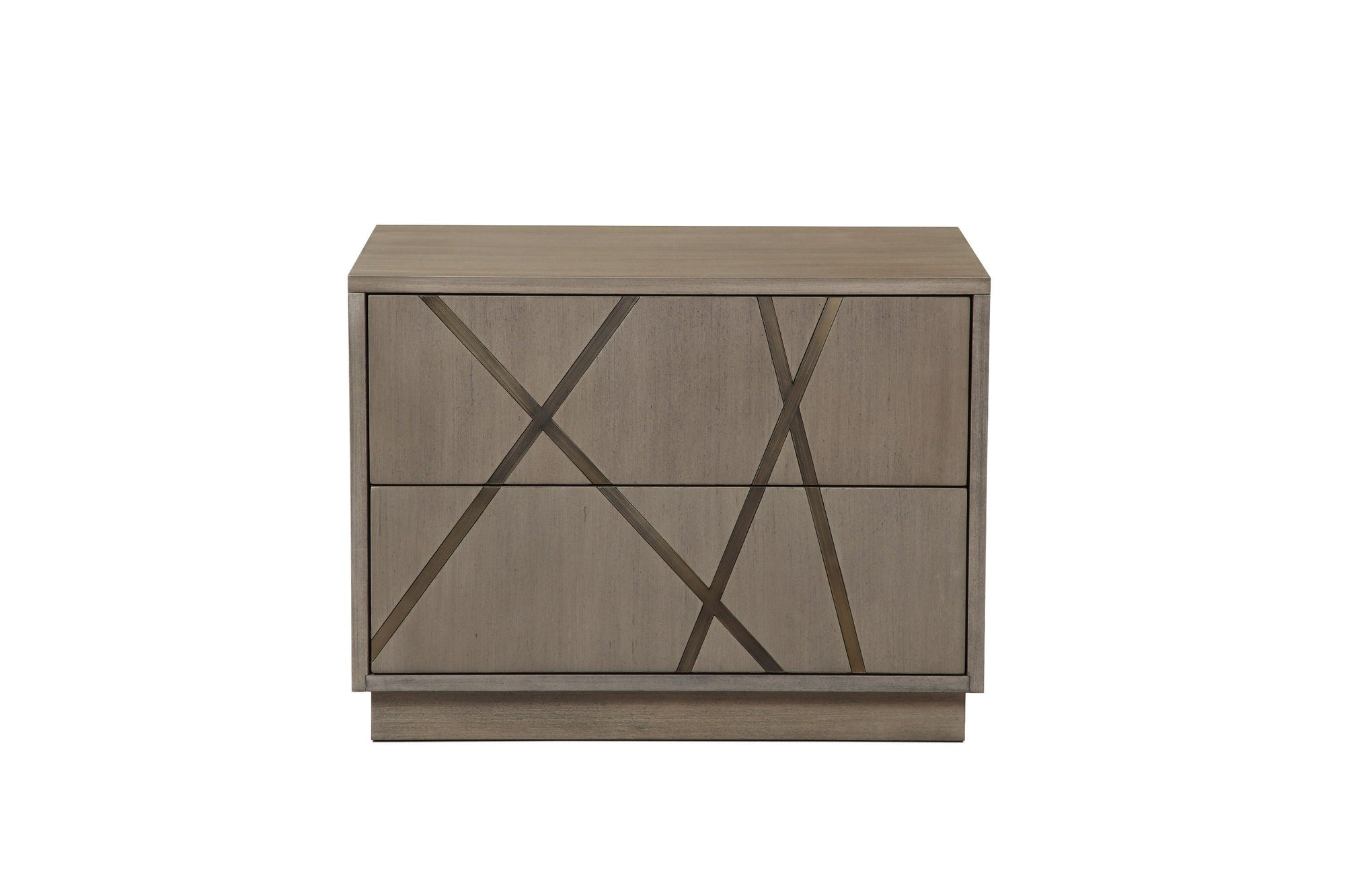 Modrest Nixa Modern Beige Velvet & Brushed Bronze Bed & Birch Nightstands Model VGVC-BD1909-BED-NS-BGE