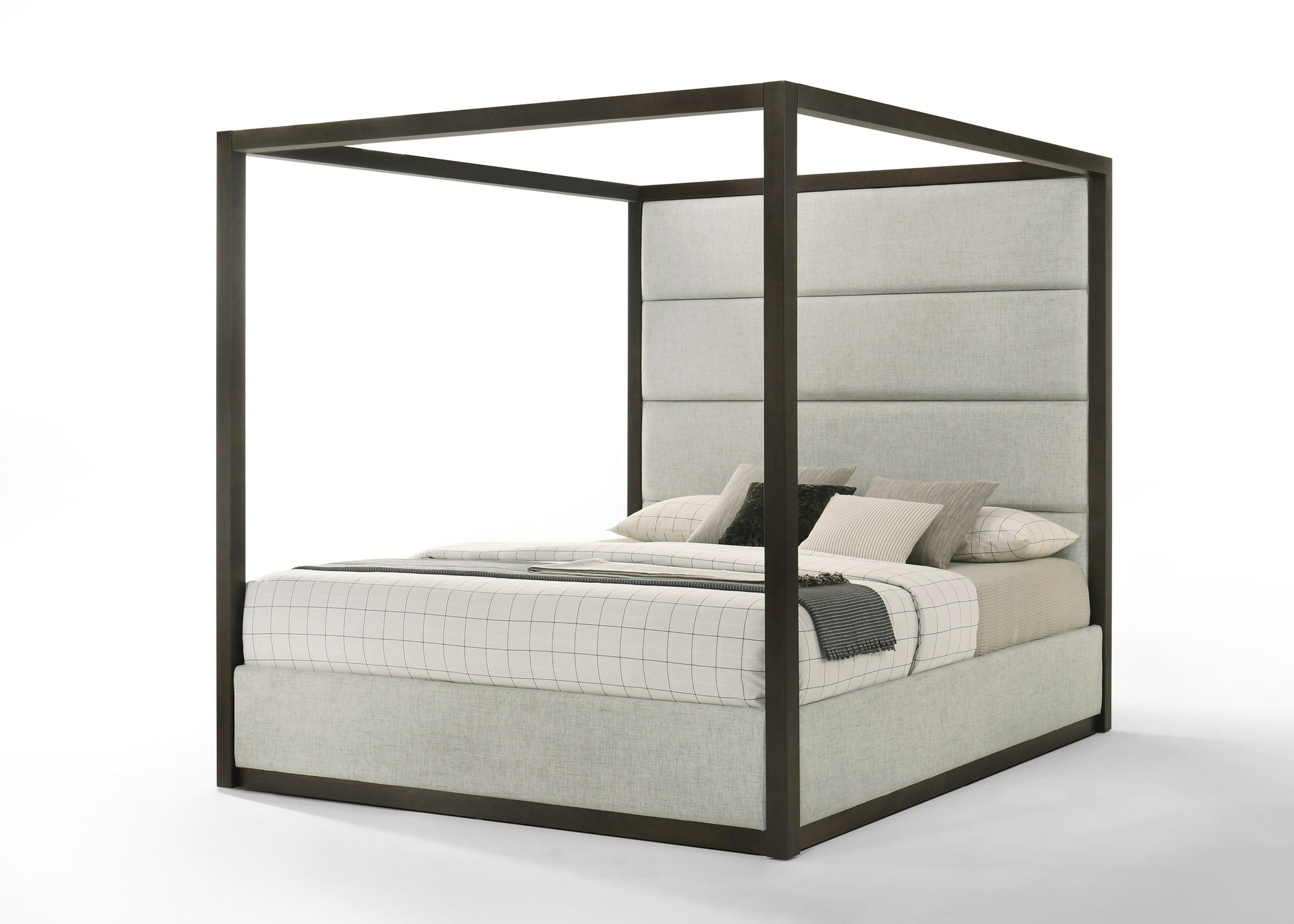 Modrest Manhattan Contemporary Canopy Brown Oak Bedroom Set Model VGMA-BR-127-SET-CRY