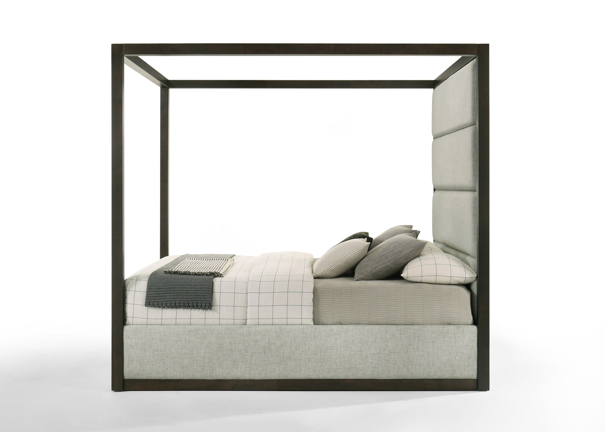 Modrest Manhattan Contemporary Canopy Brown Oak Bedroom Set Model VGMA-BR-127-SET-CRY