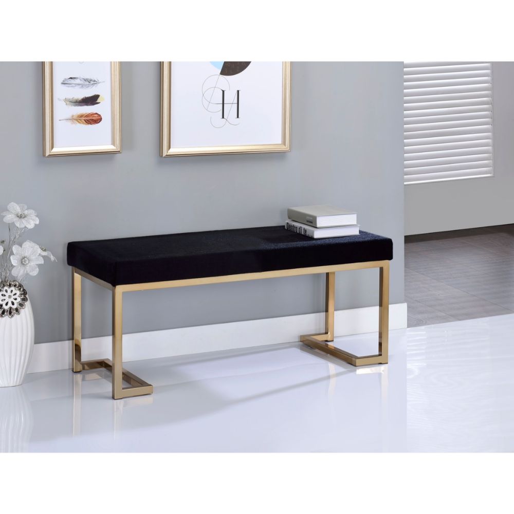 ACME Boice Short Haired Faux Fur & Champagne Bench Model 96595