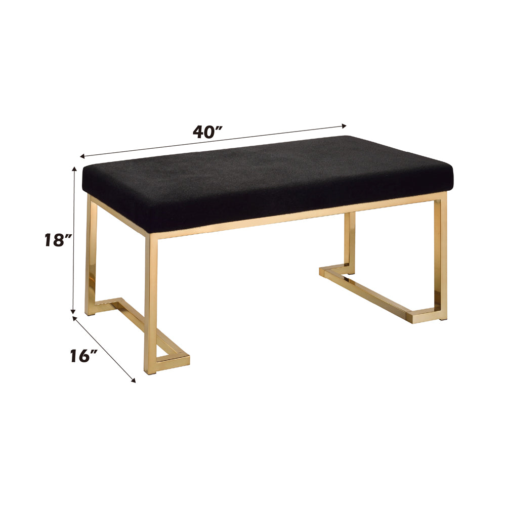 ACME Boice Short Haired Faux Fur & Champagne Bench Model 96595
