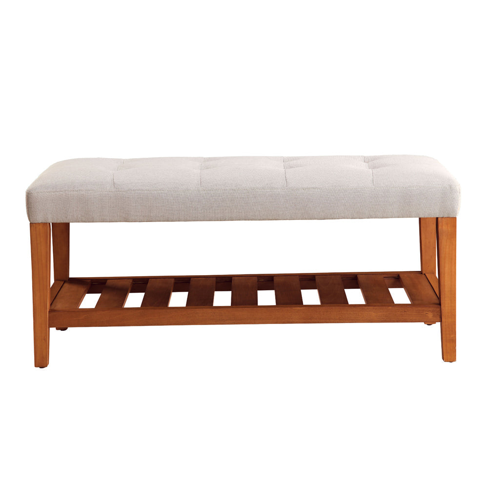 ACME Charla Light Gray & Oak Bench Model 96680