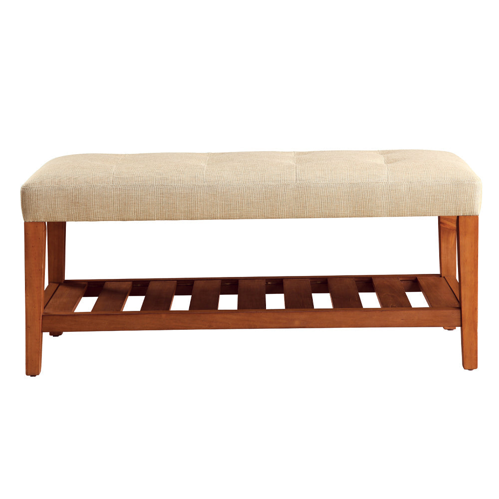 ACME Charla Beige & Oak Bench Model 96682