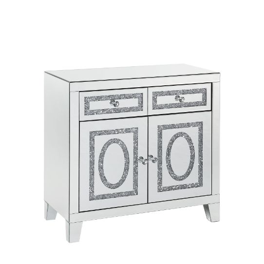 ACME Noralie Mirrored & Faux Diamonds Cabinet Model 97952