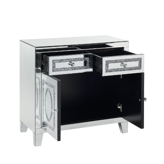 ACME Noralie Mirrored & Faux Diamonds Cabinet Model 97952