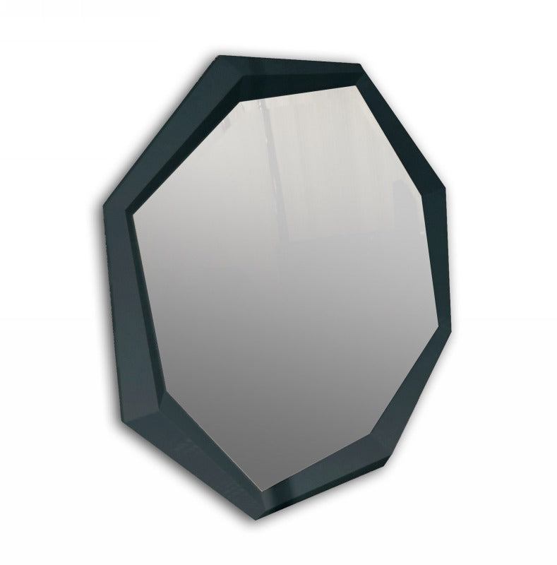 A&X Octagon Modern Black Crocodile Lacquer Mirror Model VGUNAK423-120-BLK