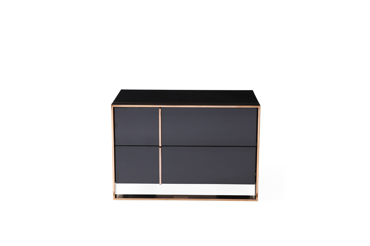 Nova Domus Cartier Modern Black & Rosegold Bedroom Set Model VGVCCARTIER-SET